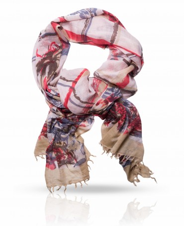 Палантин Женский W-ROSE.CHECKS/RED